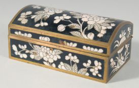A JAPANESE BLACK DOMED CASKET. 5.5ins