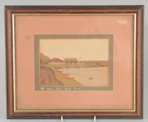 AN ISLE OF WIGHT SAND PICTURE. The Canoe Lake, Ryde. 5ins x 6.5ins.