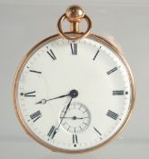 A GOOD 19TH CENTURY FRENCH 18K GOLD POCKET WATCH, CIRCA. 1820. Freres Melly. 7421. 2ins diameter