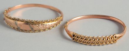TWO 9CT GOLD BRACELETS. 17gms.