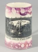 A SUNDERLAND PORCELAIN PINK LUSTRE MUG 