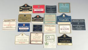 A COLLECTION OF UNUSED MADEIRA BOTTLE LABELS.
