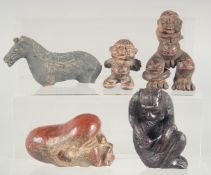 A BEAR, 3.5ins high, a carved head etc.