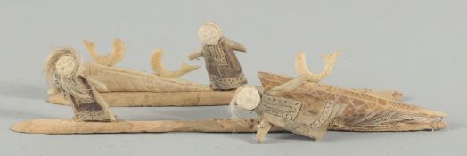 A BAG OF INUIT CARVINGS