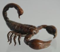 A JAPANESE BRONZE SCORPION. 2ins high.