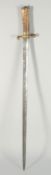 A RARE 18TH - 19TH CENTURY GERMAN HUNTING SWORD with brass and bone handle and etched blade. 36ins