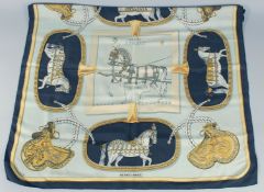 A HERMES SILK SCARF 