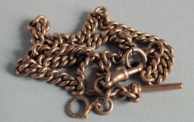 A 9CT GOLD WATCH GUARD, 47gms.