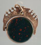 A GOLD SPINNING FOB WATCH.