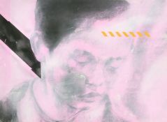 Indian School (20th Century), a head study of a young man, pastel, watercolour and oil, 21