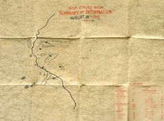 WWI map, 'Army Area Map No. 1, Map Issued with Summary of Information, August 18th 1918,' 20