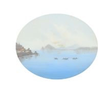 19th Century Neapolitan School, a pair of gouache scenes of traditional boats in a bay, each 5