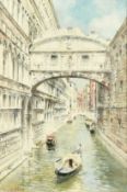 Vittore Zanetti (1864-1946) Italian, Bridge of Sighs, Venice, watercolour, signed, 14.25