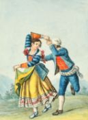 Mid-19th Century Italian School, a group of ten watercolours of rural figures in traditional