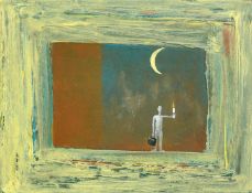 Sunil Patel (20th Century), a pair of acrylic scenes each comprising a solitary figure, inscribed