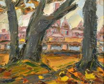 Boris Borsch (Russian School), 'In Petersburg, Autumn Study', oil on board, signed verso and