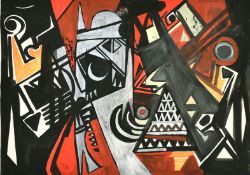 Attributed to Breon O'Casey (1928-2011), an untitled abstract composition, watercolour and