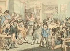 Thomas Rowlandson (1756-1827) British, 'A Mad Dog in a Coffee House', hand coloured etching, 11.5