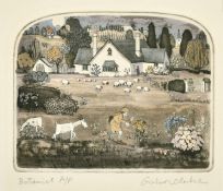 Graham Clarke (b. 1941), 'Botanist', etching in colour, signed and inscribed A/P, 5.25