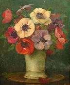 20th Century French School, a still life of flowers, oil on canvasboard, indistinctly signed, 11