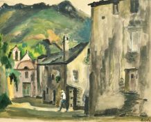 Berjole, circa 1931, 'Village Corse, 1931', watercolour, signed, 13.5