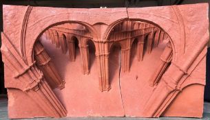 Paul Day (b. 1967), a high relief terracotta sculpture of figures in a nave, signed, H26.75