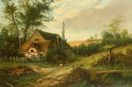 W. Yates (late 19th Century), a pair of oil on canvas countryside scenes, one depicting a harvest,