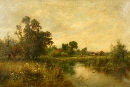 Henry John Kinnaird (1880-1920), 'Wargrave Church by the Thames', oil on canvas, signed and also
