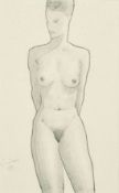 Kanwaldeep Singh Kang, signed Nicks (1964-2007) British, A standing female nude with arms behind her