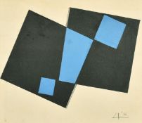 Abstract Collage, overlapping squares for album cover, signed and dated '66 in pencil, 9.25