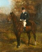 Heywood Hardy (1842-1933) British, Gentleman on horseback in a landscape, oil on canvas, signed, 46