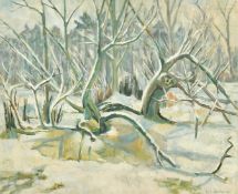 Elizabeth Tuke Jenkins (1906-1968) British, a study of trees in winter, oil on canvas, signed, 20