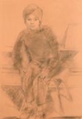 Rendell, a study of a seated Indian boy, charcoal, signed and dated '67, 18.75