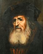 After Rembrandt, a portrait of an elderly gentleman, oil on canvas laid down, 7.5
