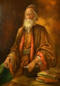 Abbas Katouzian (1923-2008), a portrait of an elderly gentleman, oil on canvas, signed and dated