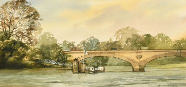 William Barnes, 'Kew Bridge', watercolour, signed, 8.25