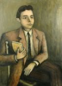 Salomon, French School, circa 1953, a portrait of a young man seated, oil on board, 42