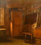 William Baxter Collier Fyfe (1836-1882) Scottish, a cottage interior, oil on canvas laid onto panel,