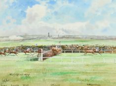 John Beer (1860-1930), A pair of watercolour scenes of the Grand National 1907, signed and inscribed
