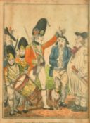 Cruickshank, 'A Recruiting Party', hand coloured print, 10