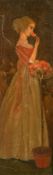 Karel Van Belle, A lady smelling a rose, oil, indistinctly signed, 12