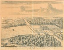 Kip and Knyff, Up Parke in Sussex, a view of Uppark House, a copperplate engraving, 13.75