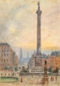 A.R. Collis, circa 1895, a view of Nelson's Column, watercolour, signed with initials, 7.5