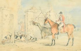 Samuel Alken Jnr (c.1784-1825) The Old Berkeley Hunt, four hunting scenes, watercolours and pencil
