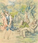Harold Hope Read (1881-1959) British, 'Admiring the Ladies', ink, watercolour and pastel, 18