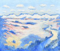 Norman Lloyd (1894-1983) Australian, a coastal scene with scattered clouds, oil on canvas, signed,