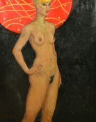 Kanwaldeep Singh Kang, signed Nicks (1964-2007) British, 'Lucy II', a standing female nude with a