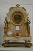 Decorative alabaster mantel clock.