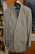 A gents Burberry grey check jacket approx. 42-44 inch chest, worn, and a pair Burberry grey