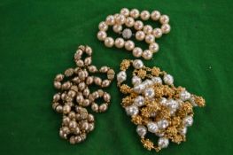 Decorative pearl necklaces.
